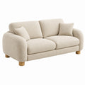 Sofa dwuosobowa 180 cm z tkaniny bouclé beżowa - nowoczesna